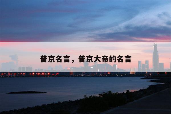 普京名言，普京大帝的名言