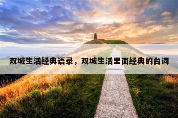 双城生活经典语录，双城生活里面经典的台词