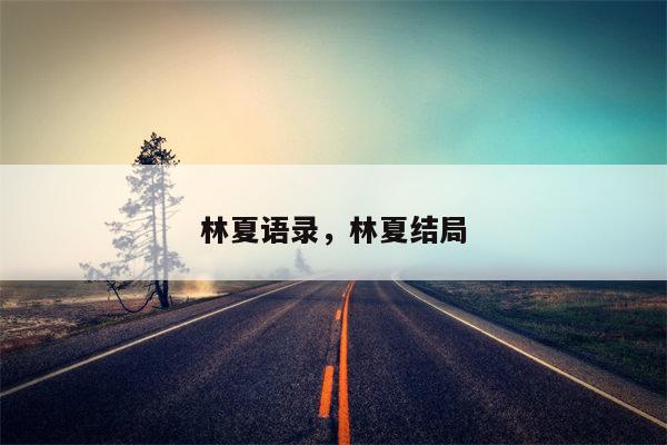 林夏语录，林夏结局