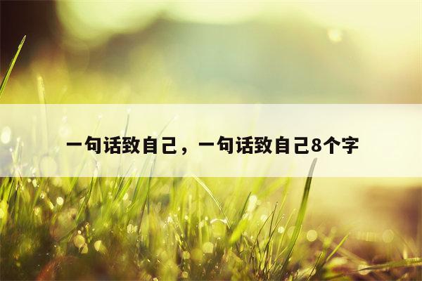 一句话致自己，一句话致自己8个字