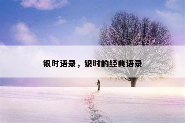 银时语录，银时的经典语录