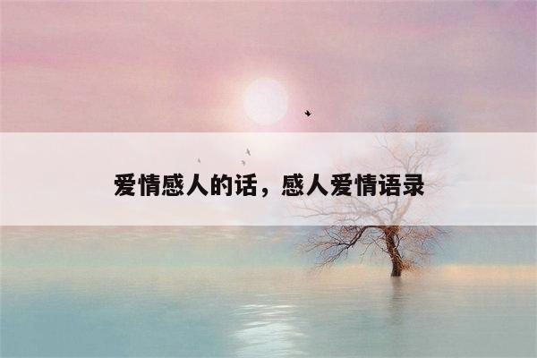 爱情感人的话，感人爱情语录