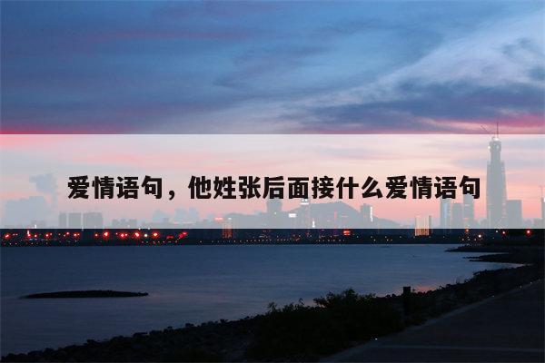爱情语句，他姓张后面接什么爱情语句