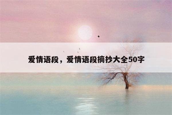 爱情语段，爱情语段摘抄大全50字