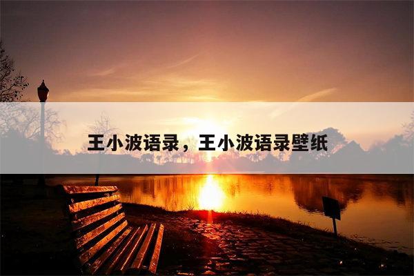 王小波语录，王小波语录壁纸
