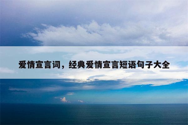 爱情宣言词，经典爱情宣言短语句子大全