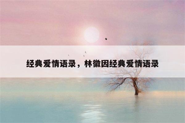 经典爱情语录，林徽因经典爱情语录