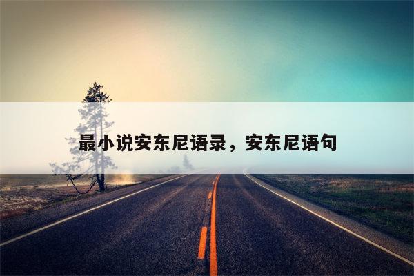 最小说安东尼语录，安东尼语句