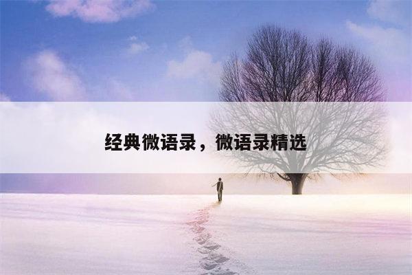 经典微语录，微语录精选