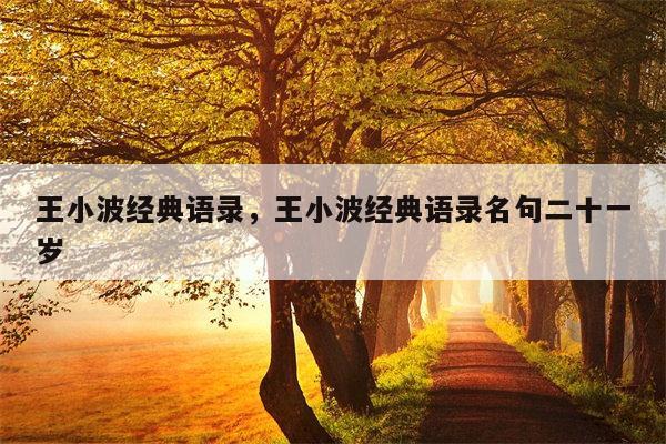 王小波经典语录，王小波经典语录名句二十一岁