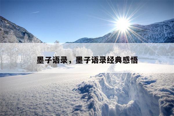 墨子语录，墨子语录经典感悟