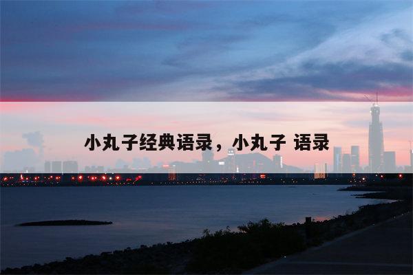 小丸子经典语录，小丸子 语录