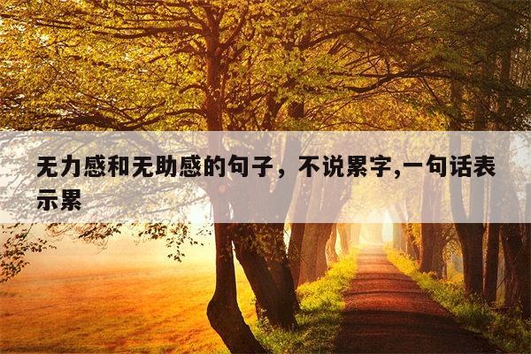 无力感和无助感的句子，不说累字,一句话表示累