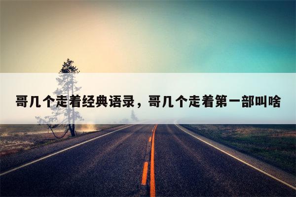 哥几个走着经典语录，哥几个走着第一部叫啥