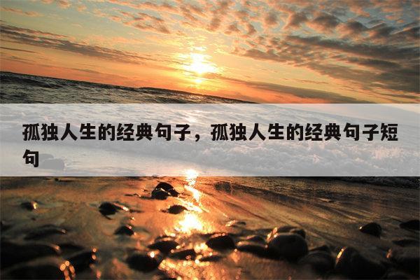 孤独人生的经典句子，孤独人生的经典句子短句