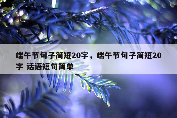端午节句子简短20字，端午节句子简短20字 话语短句简单