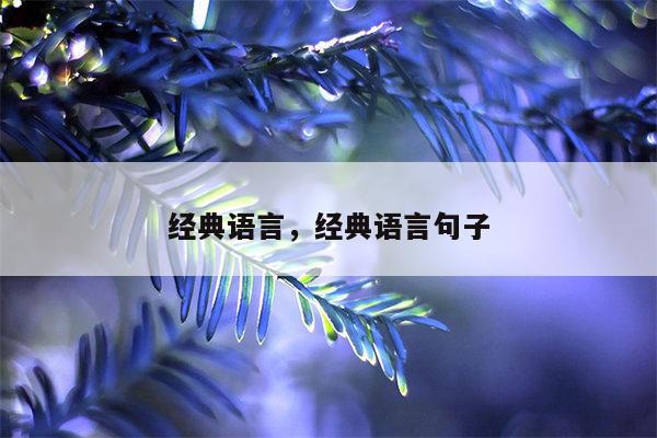 经典语言，经典语言句子