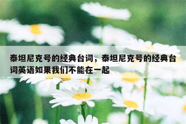 泰坦尼克号的经典台词，泰坦尼克号的经典台词英语如果我们不能在一起