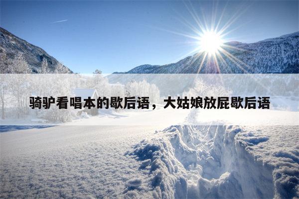 骑驴看唱本的歇后语，大姑娘放屁歇后语
