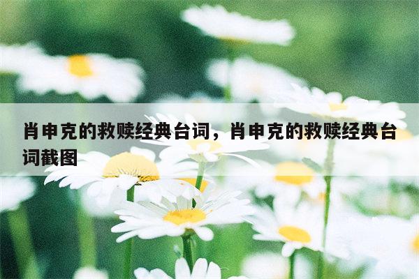 肖申克的救赎经典台词，肖申克的救赎经典台词截图