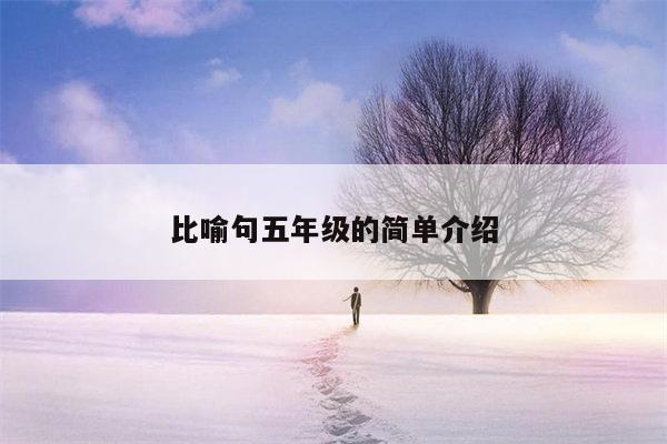比喻句五年级的简单介绍