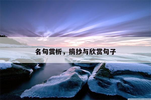 名句赏析，摘抄与欣赏句子