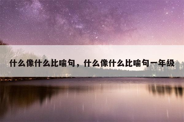 什么像什么比喻句，什么像什么比喻句一年级