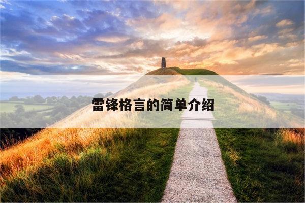 雷锋格言的简单介绍