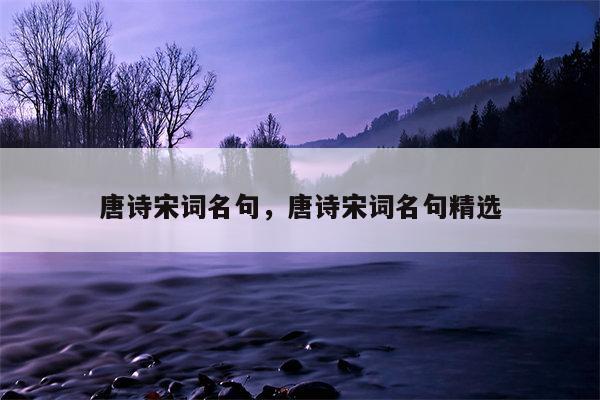 唐诗宋词名句，唐诗宋词名句精选
