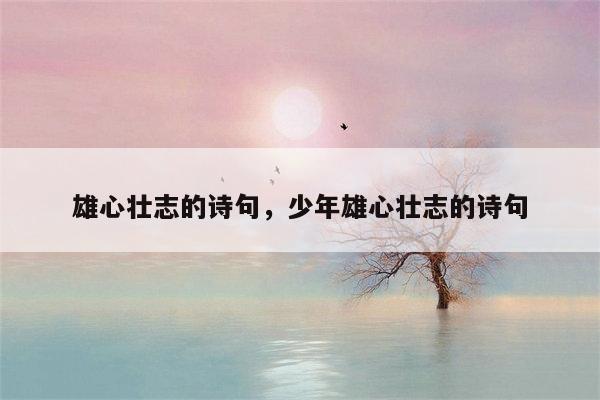 雄心壮志的诗句，少年雄心壮志的诗句