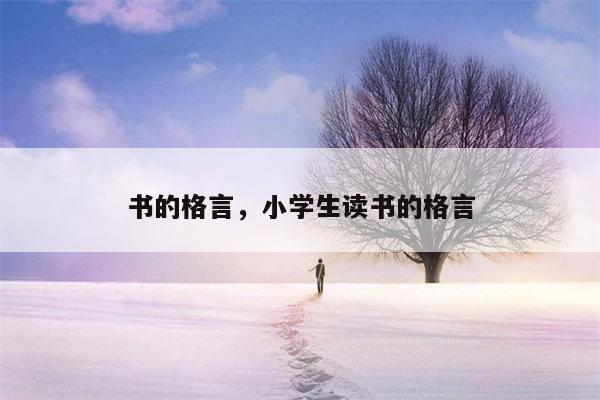 书的格言，小学生读书的格言