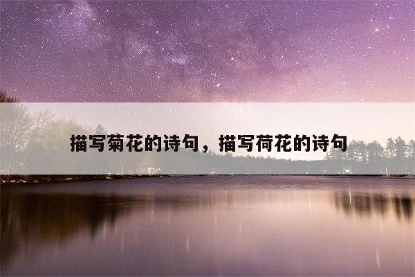描写菊花的诗句，描写荷花的诗句