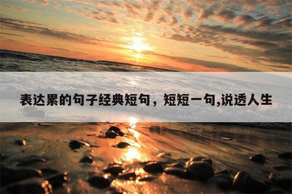 表达累的句子经典短句，短短一句,说透人生