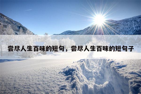 尝尽人生百味的短句，尝尽人生百味的短句子