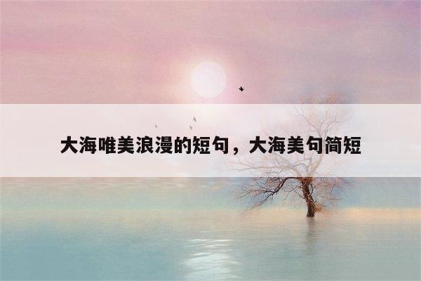 大海唯美浪漫的短句，大海美句简短