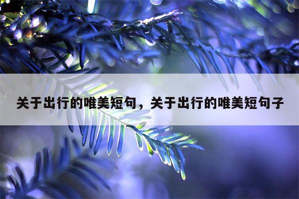 关于出行的唯美短句，关于出行的唯美短句子