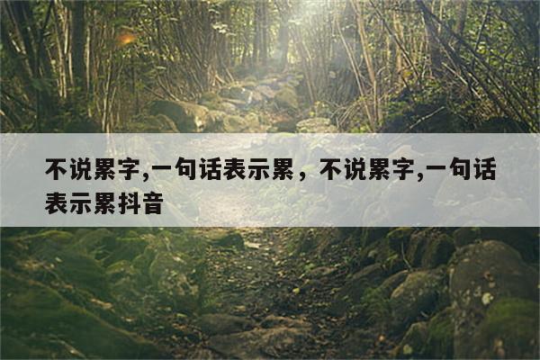 不说累字,一句话表示累，不说累字,一句话表示累抖音