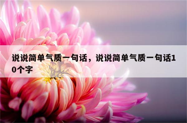 说说简单气质一句话，说说简单气质一句话10个字