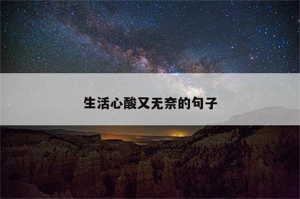 生活心酸又无奈的句子