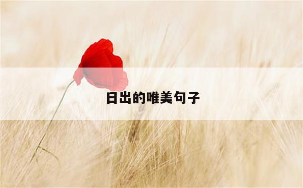 日出的唯美句子