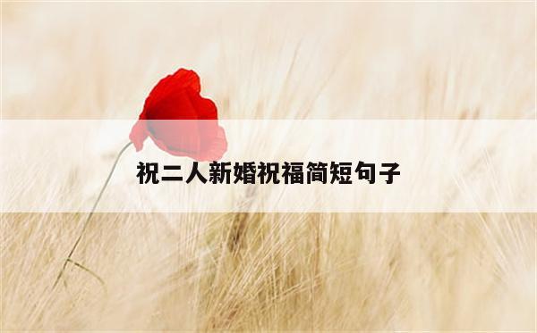 祝二人新婚祝福简短句子