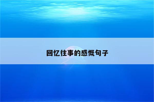 回忆往事的感慨句子