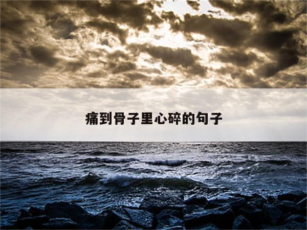 痛到骨子里心碎的句子