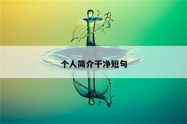 个人简介干净短句
