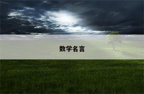 数学名言