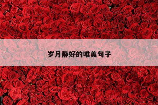 岁月静好的唯美句子