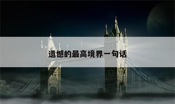 遗憾的最高境界一句话