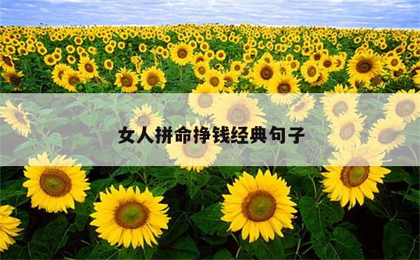 女人拼命挣钱经典句子