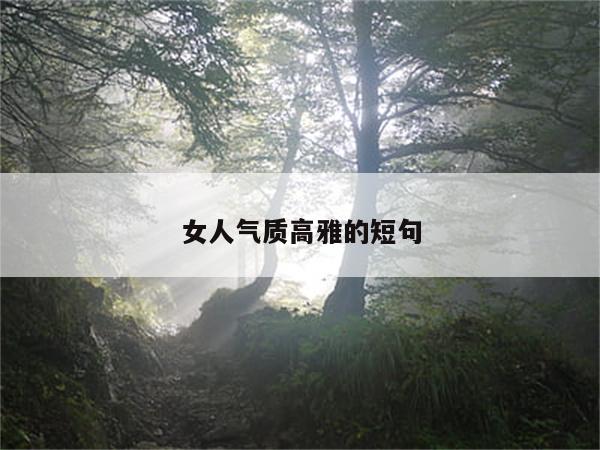 女人气质高雅的短句