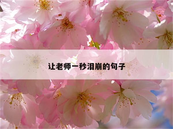 让老师一秒泪崩的句子
